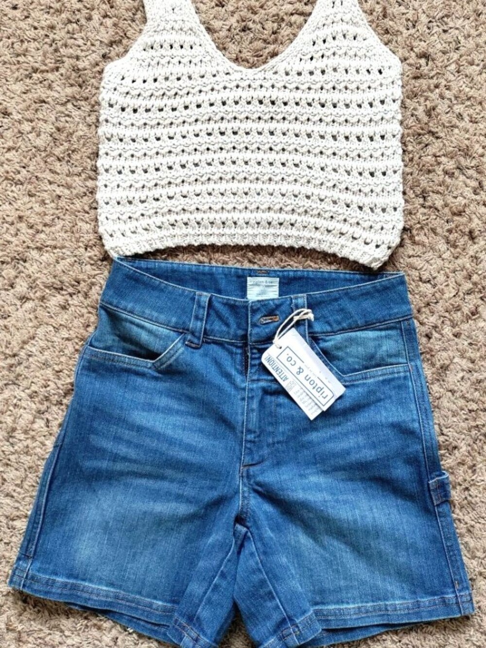 Brand new jean shorts with free Zara top